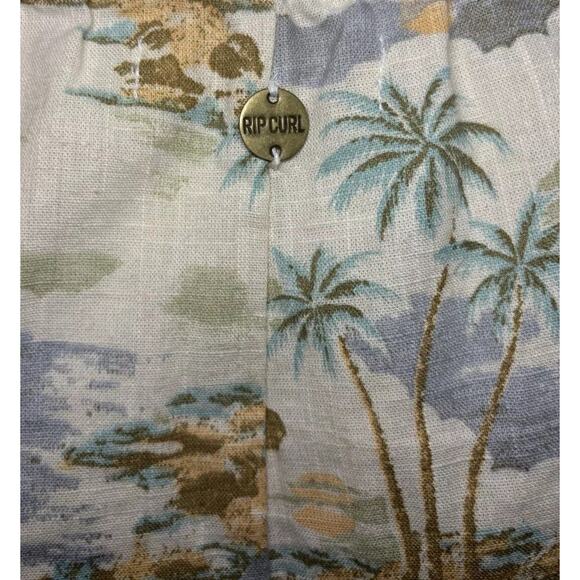 Rip Curl Palm Tropical Linen Blend Beach Pullon Shorts Women's Size Large - Picture 14 of 16